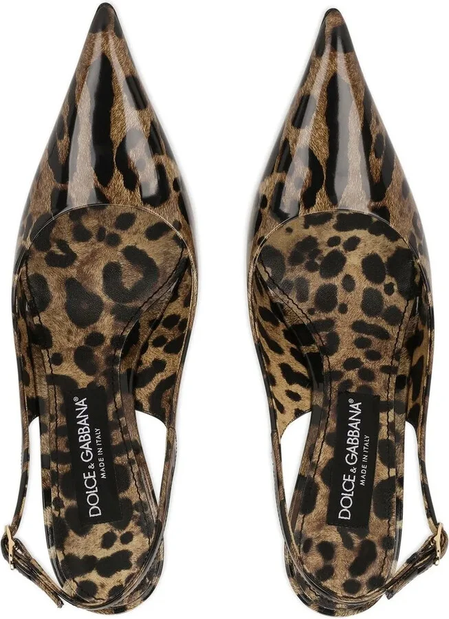 KIM DOLCE&GABBANA leopard-print slingback pumps - Image 4
