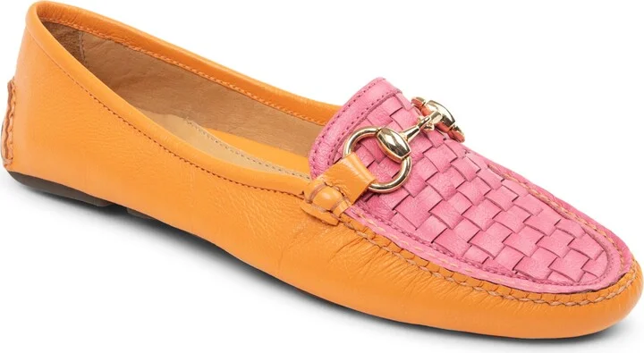 Orange/ Hot Pink Leather
