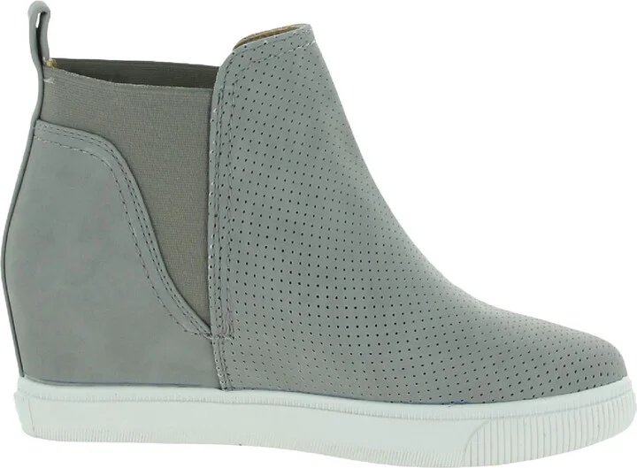 Kimber Womens Faux Leather Pull On Wedge Boots
