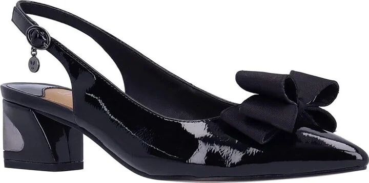 Kimma Pump Women's US 11 Black Pointed Toe Slingback Block Heel KHD233