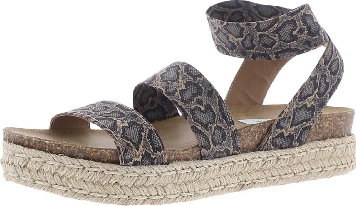 Kimmie Womens Ankle Strap Flatform Espadrilles