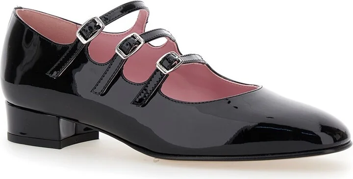 'kina' Black Mary Janes With Straps And Block Heel In Patent Leather Woman - Image 2