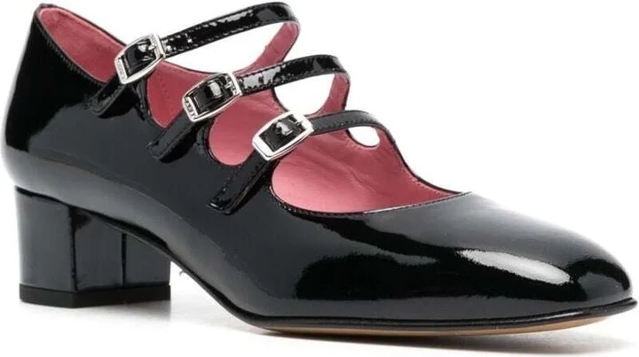 'kina' Black Mary Janes With Straps And Block Heel In Patent Leather Woman - Image 2