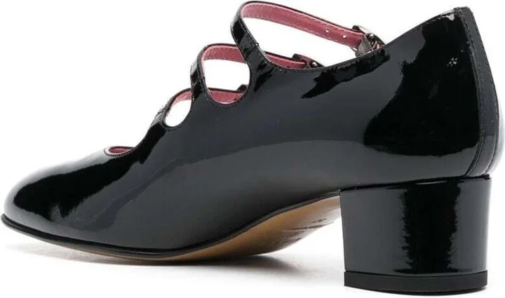 'kina' Black Mary Janes With Straps And Block Heel In Patent Leather Woman - Image 3