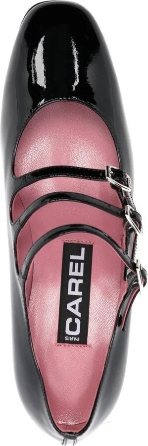 'kina' Black Mary Janes With Straps And Block Heel In Patent Leather Woman - Image 4