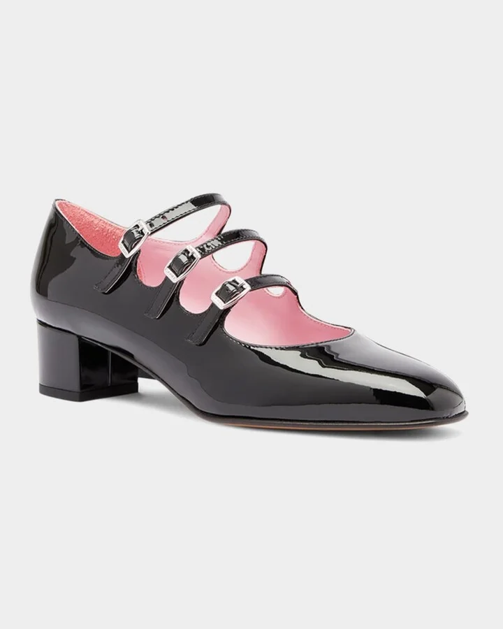 Kina Patent Mary Jane Trio Pumps - Image 3