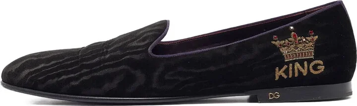 King velvet loafers