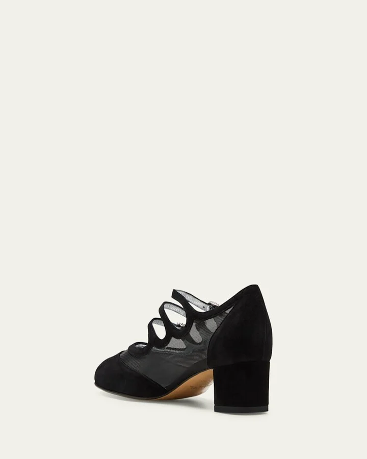 Kinight Mesh Buckle-Trio Ballerina Pumps - Image 4