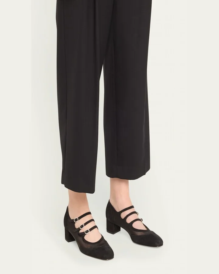 Kinight Mesh Buckle-Trio Ballerina Pumps - Image 5