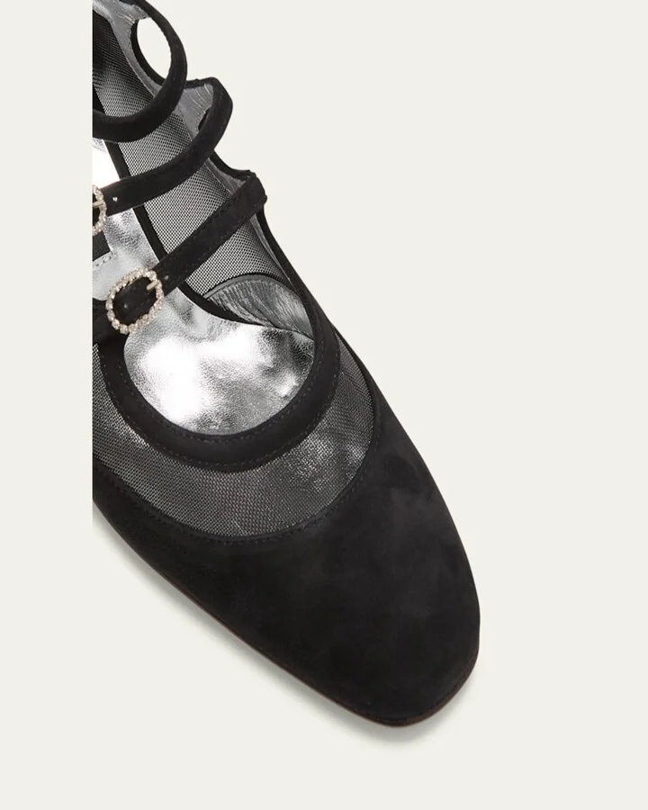 Kinight Mesh Buckle-Trio Ballerina Pumps - Image 6