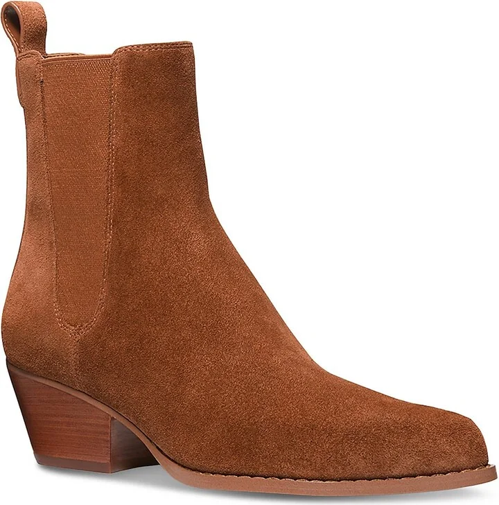 Kinlee Womens Suede Almond Toe Chelsea Boots