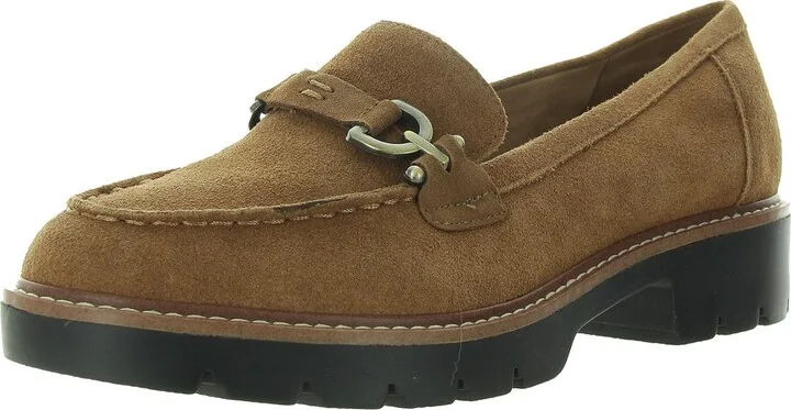 Kinndle Womens Leather Chain Loafers