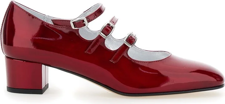 'kira 24 Reflex' Red Pumps With Straps In Patent Leather Woman