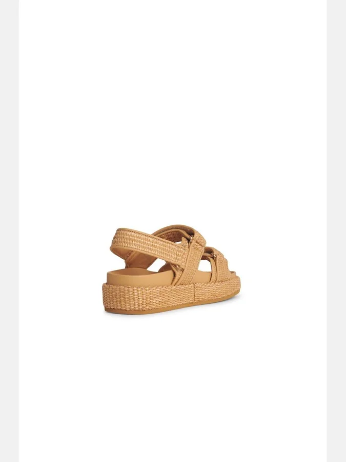 'kira' Beige Leather Sandals - Image 3