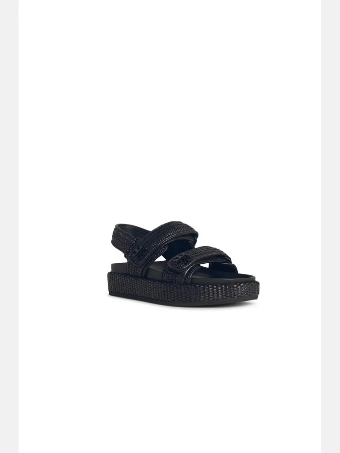 'kira' Black Leather Sandals - Image 2