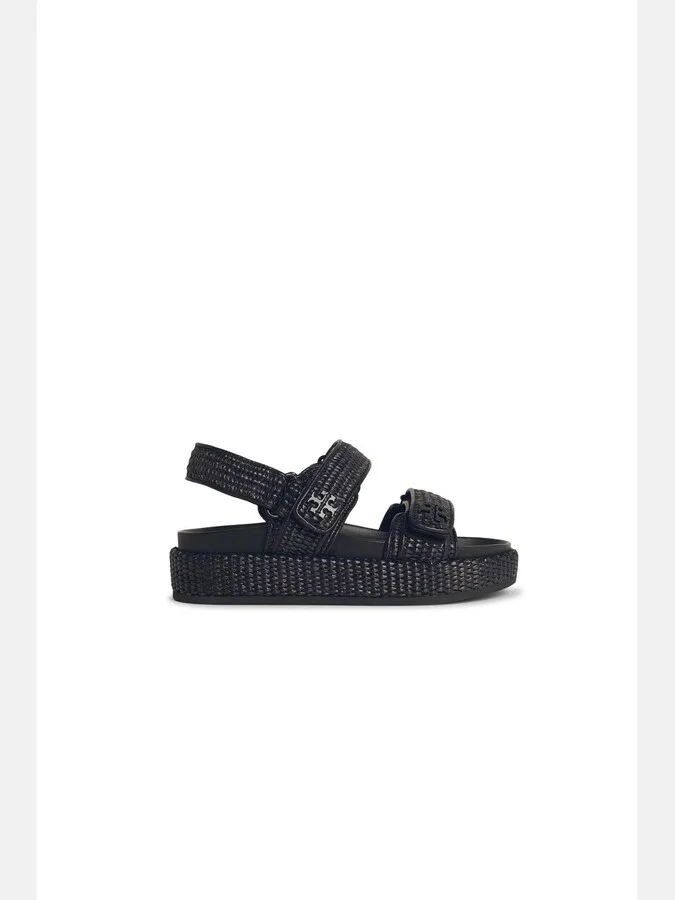 'kira' Black Leather Sandals