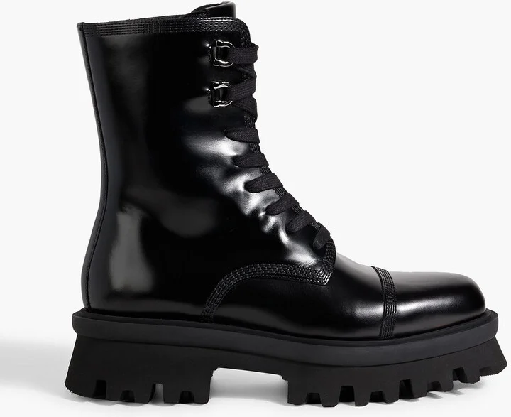 Kira leather combat boots