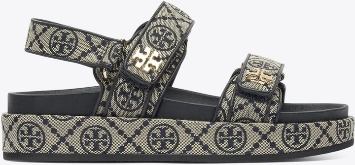 Kira Sports Monogram Slingback Flat Sandals