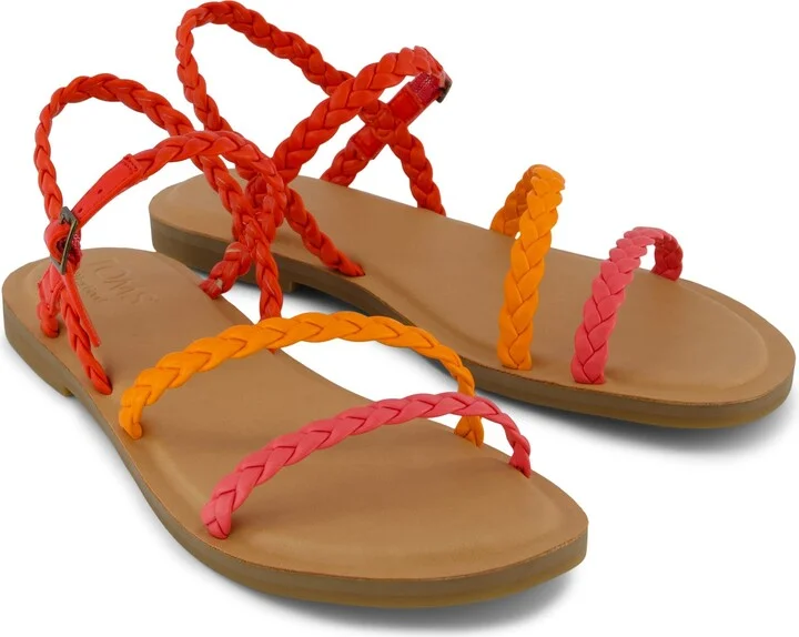 Kira Strappy Sandal Flame Synthetic Braid - Image 3