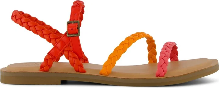 Kira Strappy Sandal Flame Synthetic Braid