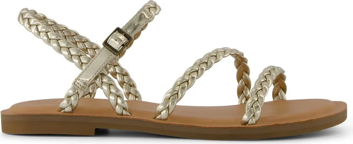 Kira Strappy Sandal Metallic Synthetic Braid