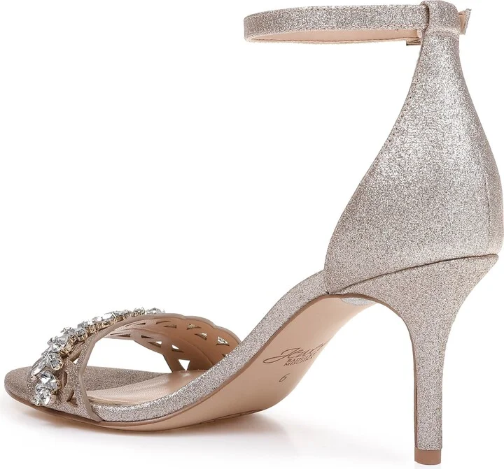 Kirsten Embellished Laser Cut Ankle Strap Sandal - Image 2