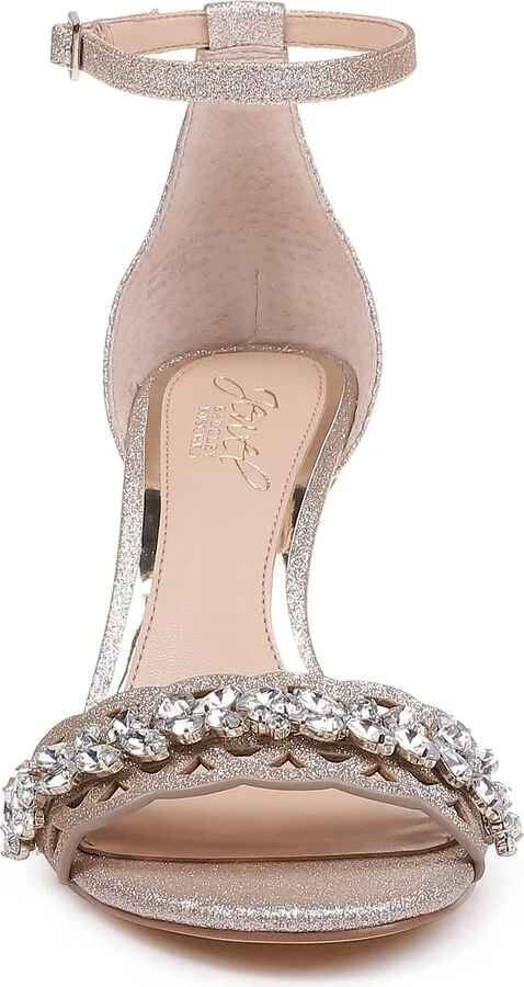 Kirsten Embellished Laser Cut Ankle Strap Sandal - Image 3