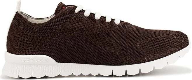 Kiton Logo Embroidered Mesh Sneakers