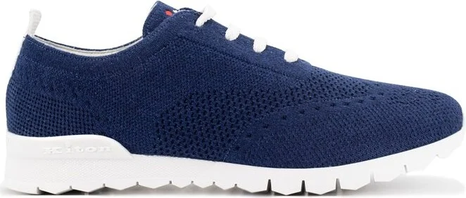 Kiton Logo Embroidered Mesh Sneakers