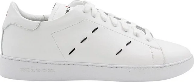 Kiton Logo Printed Stitched Lace-Up Sneakers