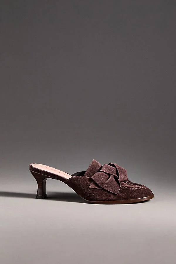 Kitten-Heel Loafer Mules