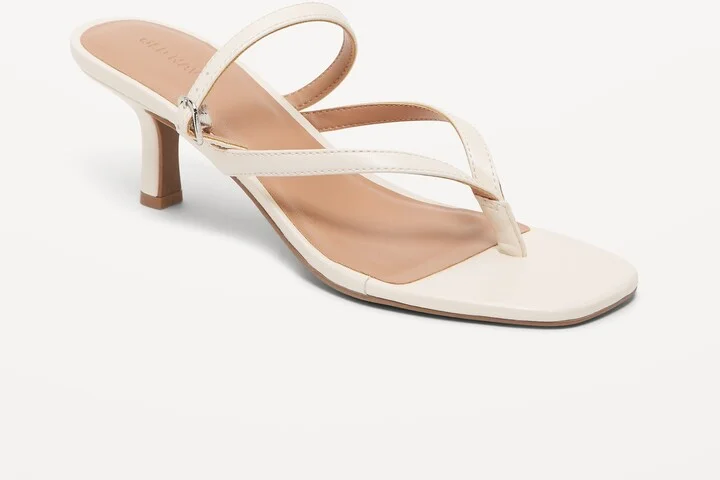 Kitten Heel Thong Sandals