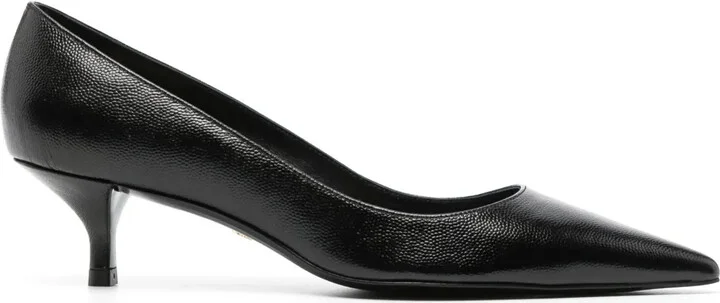 Kitten slip-on leather pumps