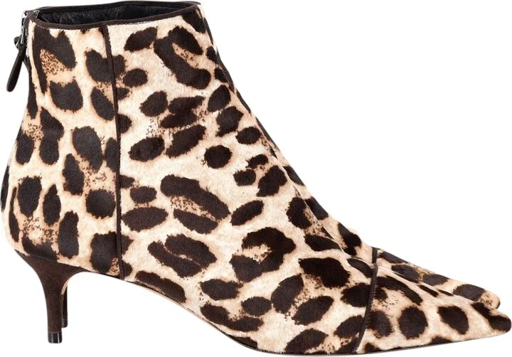 Kittie Ankle Boots in Animal Print Pony Hair