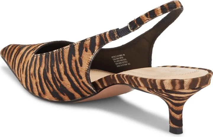 Kittie Slingback Pointed Toe Kitten Heel Pump - Image 2