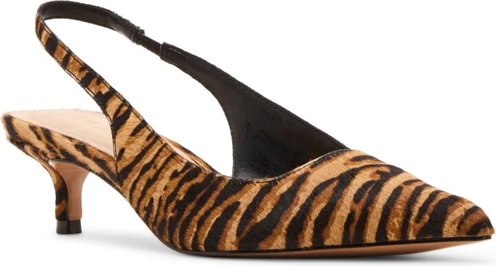 Kittie Slingback Pointed Toe Kitten Heel Pump - Image 9