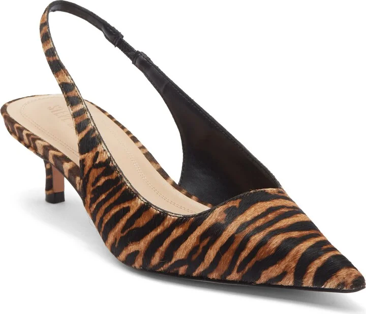 Kittie Slingback Pointed Toe Kitten Heel Pump