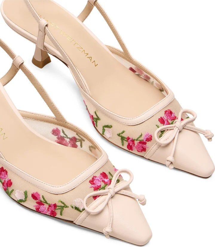 Kitty Floral Embroidery Pointed Toe Pump - Image 8