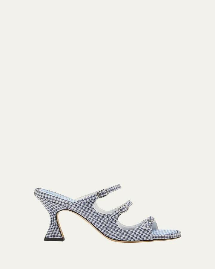 Kitty Gingham Mary Jane Trio Sandals