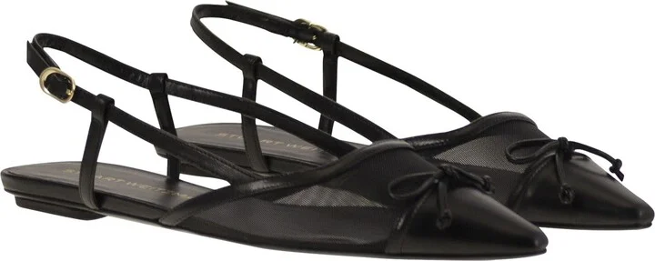 Kitty - Leather And Transparent Fabric Slingback - Image 4