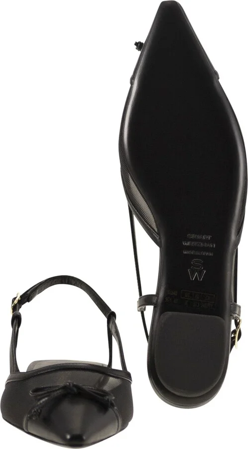Kitty - Leather And Transparent Fabric Slingback - Image 5