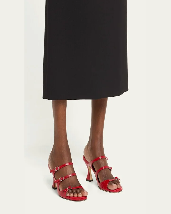 Kitty Leather Mary Jane Slide Sandals - Image 3