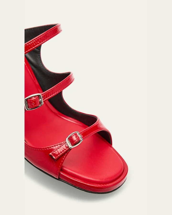 Kitty Leather Mary Jane Slide Sandals - Image 4