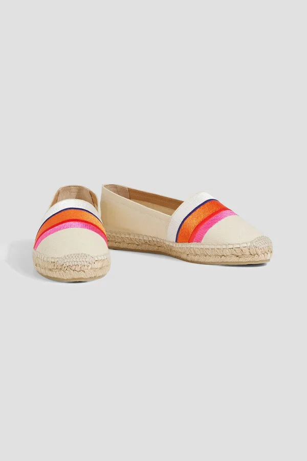 Klea striped embroidered canvas espadrilles - Image 2