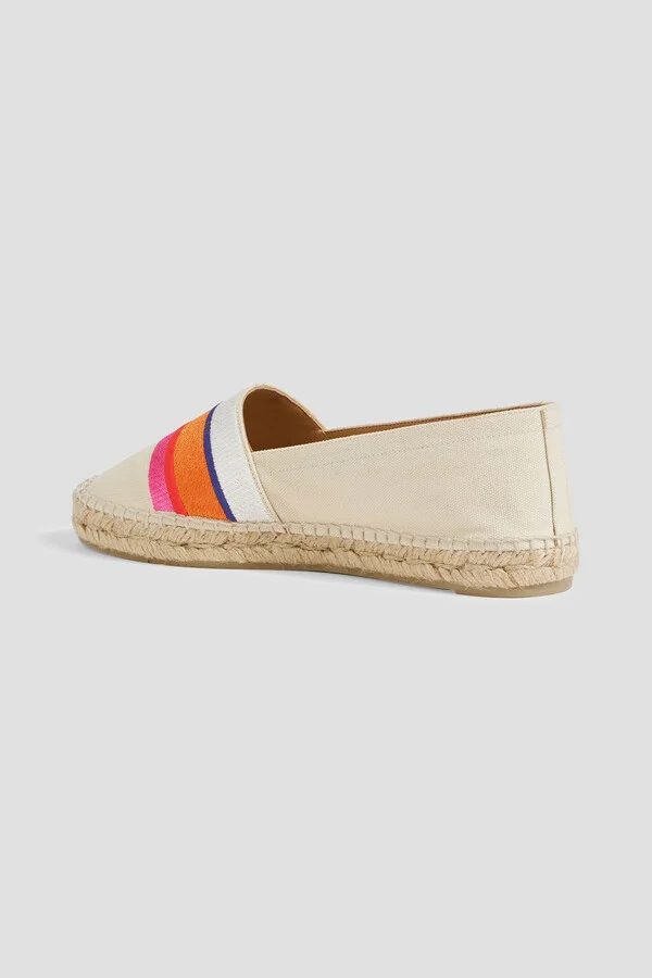 Klea striped embroidered canvas espadrilles - Image 3