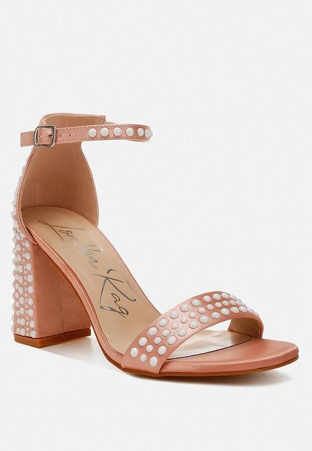 Klebba Pearls Embellished Satin Sandals - Image 4