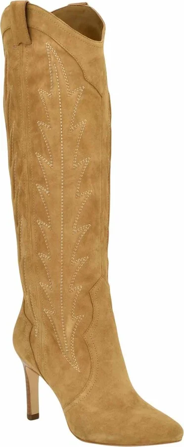Knee High Boot Caramel 101 Caramel 101 Upgrade wardrobe Nine West Radory dress boots It features classic western style embroidery