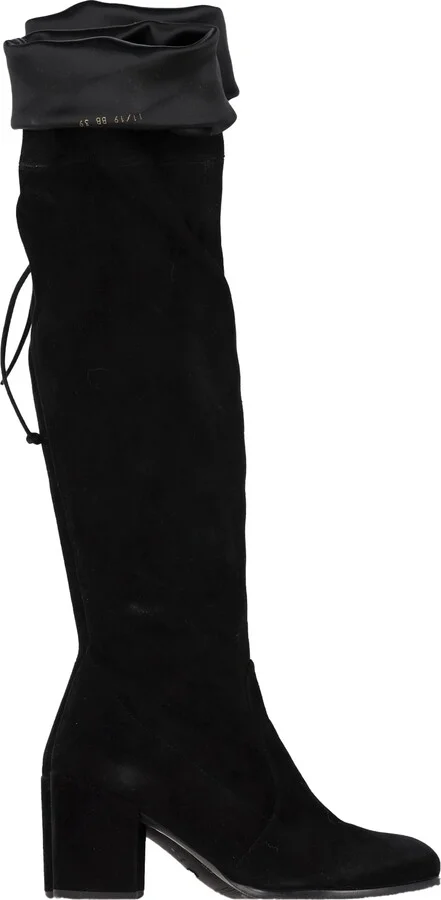 Knee High Boots in Black Suede