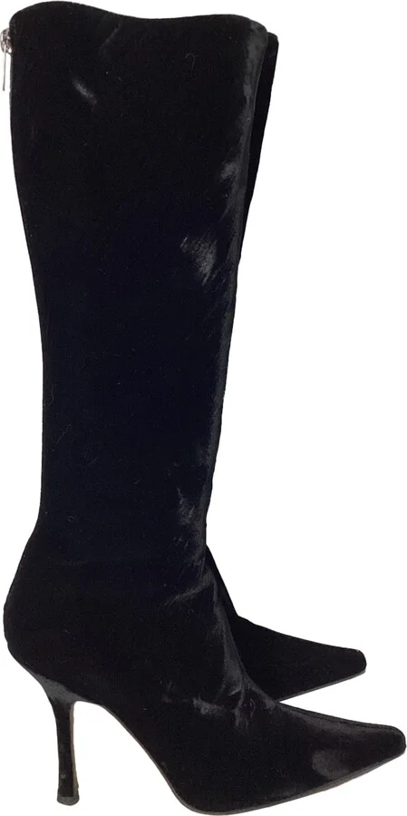 Knee-High Boots in Black Velvet