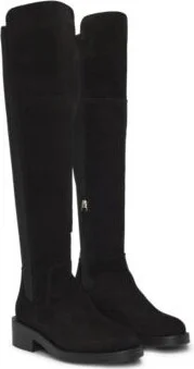 Knee-high boots in suede- Black Women's Boots size 6